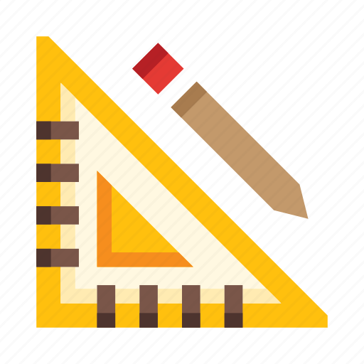 Drawing, pencil, triangular, ruler, scale, tools, geometry icon - Download on Iconfinder