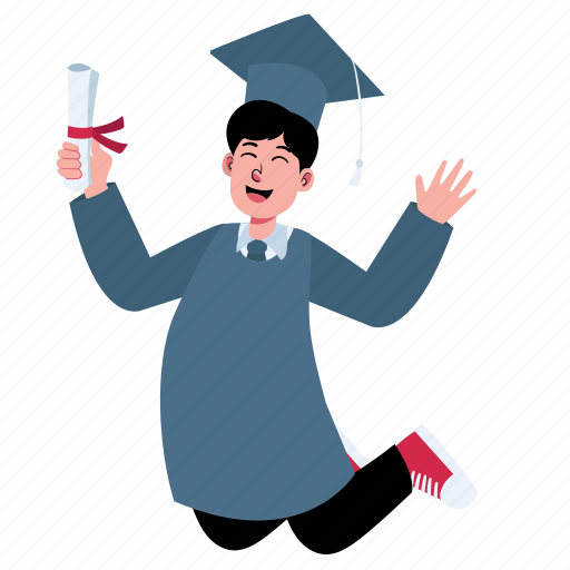 Graduate, graduation, happy, school, education, collage, learning icon - Download on Iconfinder