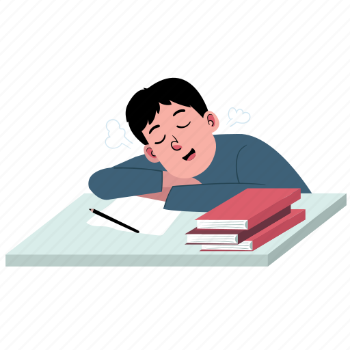 Sleeping, studying, learning, lazy, school, education, collage icon - Download on Iconfinder