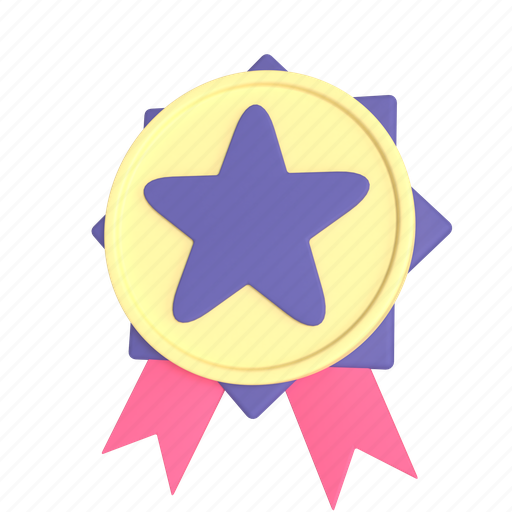 Star medal, medal, winner, prize, achievement, reward, trophy 3D illustration - Download on Iconfinder