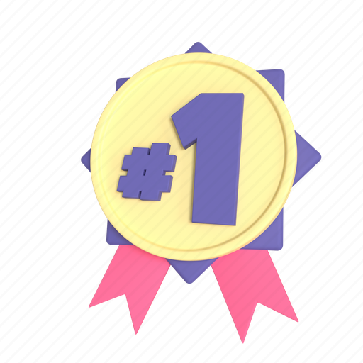 First medal, award, badge, winner, prize, reward, achievement 3D illustration - Download on Iconfinder