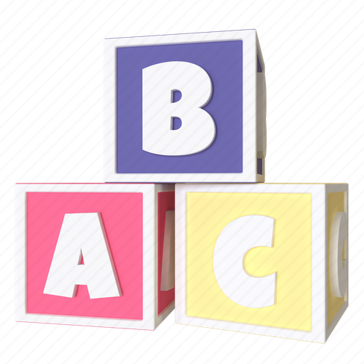 Education, abc blocks, alphabet blocks, toys, play, knowledge, game 3D illustration - Download on Iconfinder