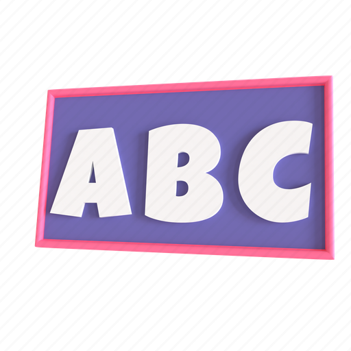 Education, school board, abc board, learning, reading 3D illustration - Download on Iconfinder