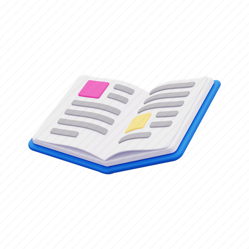 Book, study, education, reading, library, school, learning 3D illustration - Download on Iconfinder