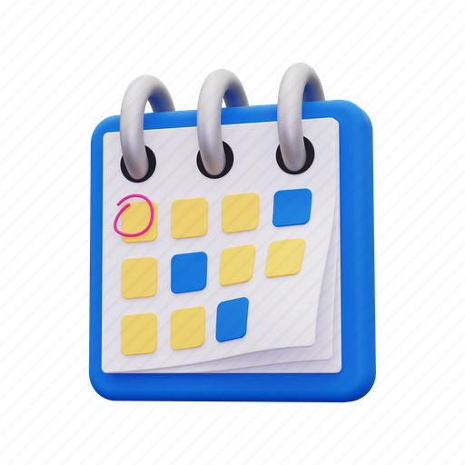 Calendar, schedule, time, event, date 3D illustration - Download on Iconfinder