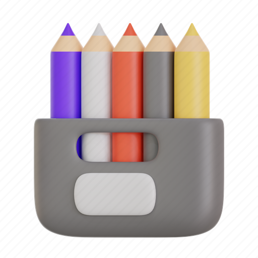 Colored, pencils, education, school, draw, pencil, write 3D illustration - Download on Iconfinder
