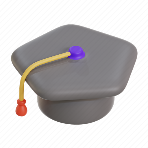 Graduation, hat, school, education, diploma, learning, cap 3D illustration - Download on Iconfinder