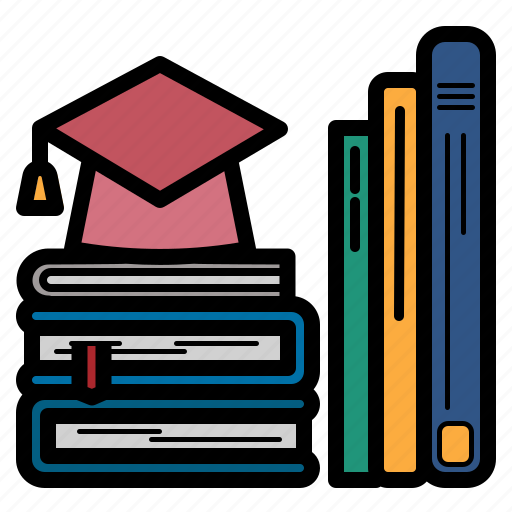 Education, graduated, hat, book, books icon - Download on Iconfinder