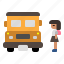 education, bus, transport, student, girl, school bus 