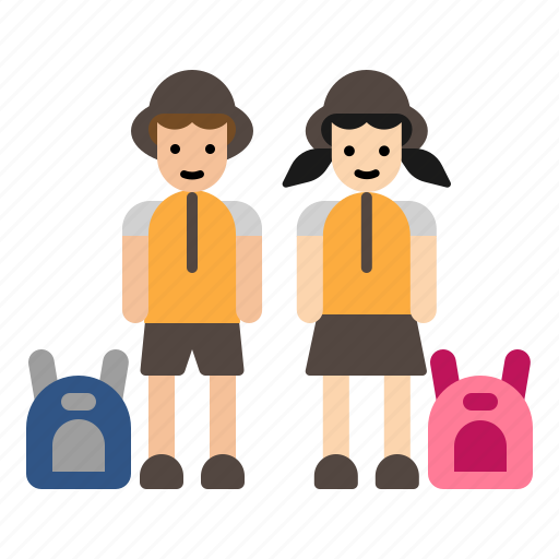 Education, students, student, boy, girl, school bag icon - Download on Iconfinder