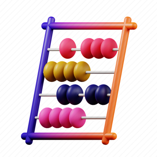 Abacus, 3d abacus, school 3d, education 3d, mathematics, back to school, student learning 3D illustration - Download on Iconfinder