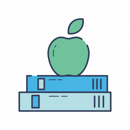 Apple, books, education, knowledge, school, learning, study icon - Download on Iconfinder