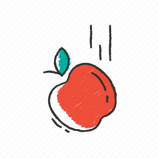 Falling apple, physics, newtons laws icon - Download on Iconfinder