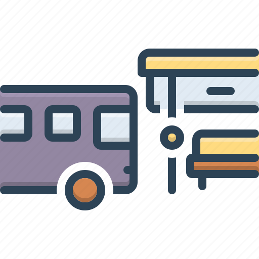 Automobile, bus stop, passenger, public, safety, school bus, transport icon - Download on Iconfinder