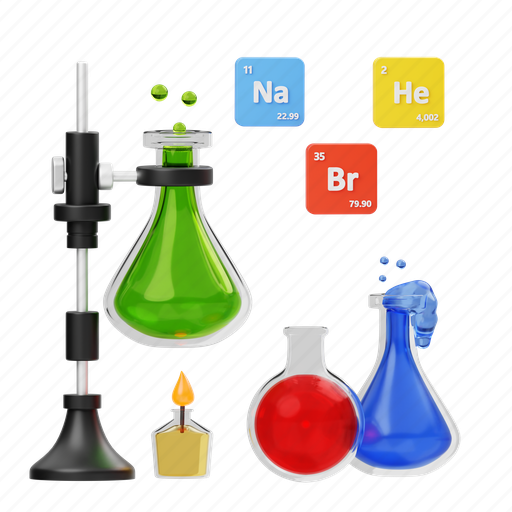 Chemistry, flask, research, laboratory, chemical, education, tube 3D illustration - Download on Iconfinder