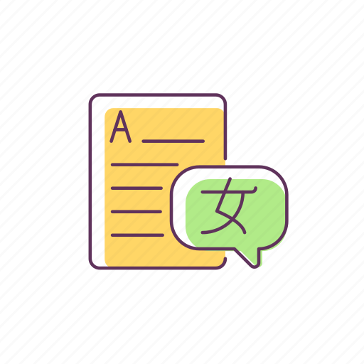 Text translation, foreign languages, interpretation, class icon - Download on Iconfinder
