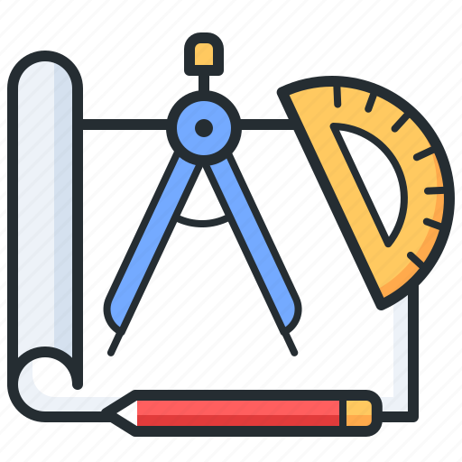 Drawing, compass, ruler, pencil icon - Download on Iconfinder
