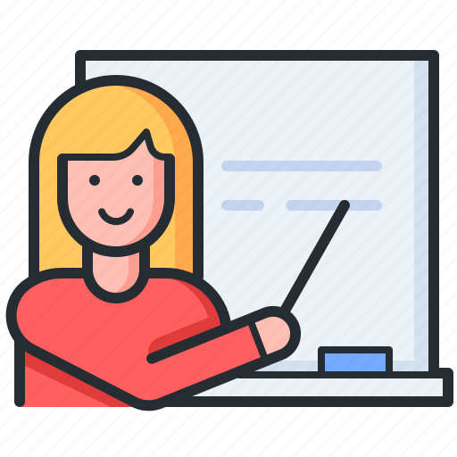Lesson, teacher, blackboard, female icon - Download on Iconfinder