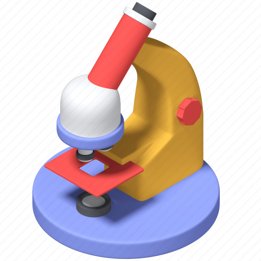 Microscope, biology, research, lesson 3D illustration - Download on Iconfinder