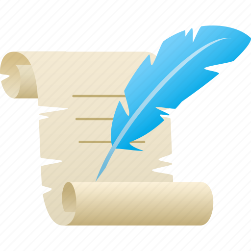 Feather, quill, scroll, writing icon - Download on Iconfinder