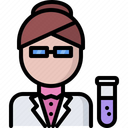 Chemistry, laboratory, physics, science, scientist, woman icon - Download on Iconfinder