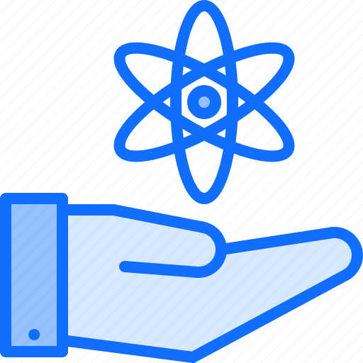 Atom, chemistry, hand, laboratory, physics, science, support icon - Download on Iconfinder