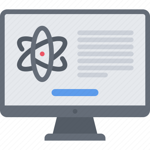 Atom, chemistry, computer, laboratory, monitor, physics, science icon - Download on Iconfinder