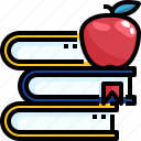 apple, book, education, learning, stack, study, university