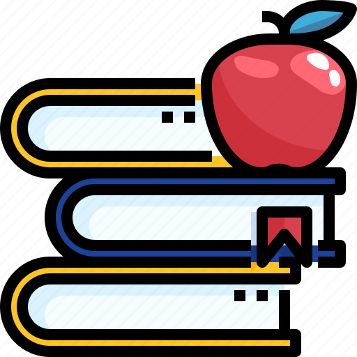 Apple, book, education, learning, stack, study, university icon - Download on Iconfinder