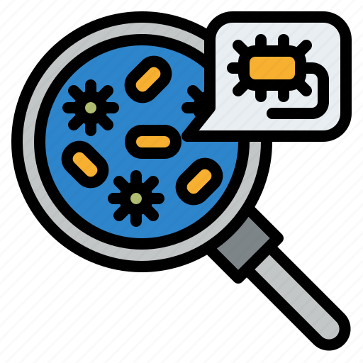 Bacteria, glass, magnifying, science, test icon - Download on Iconfinder