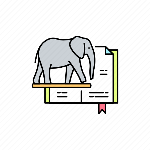 Book, zoology, study, elefant icon - Download on Iconfinder