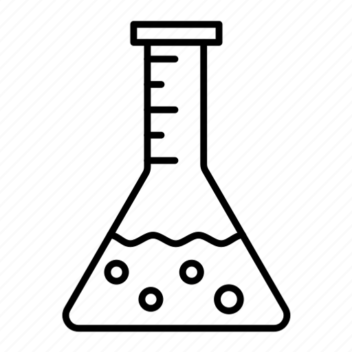 chemistry beaker clipart black and white