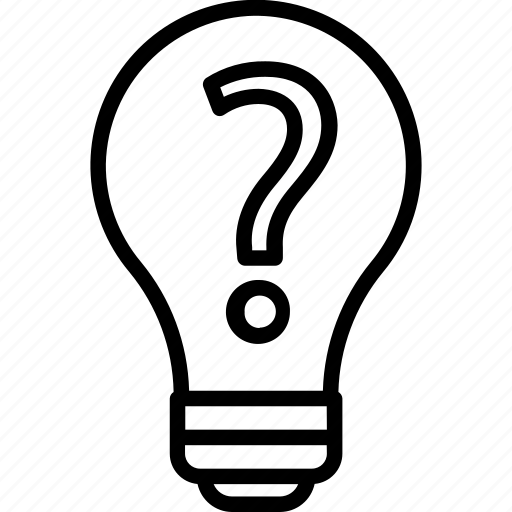 Question solution, bulb, electric light, electrical bulb icon - Download on Iconfinder