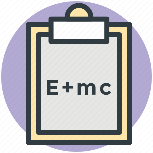 Clipboard, emc2, equivalence, physics, scientific formula icon - Download on Iconfinder