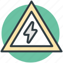 caution, risk, thunderbolt, traffic sign, voltage sign