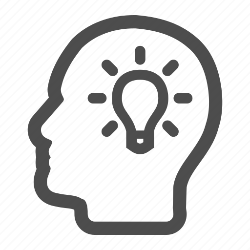 Bulb, head, idea, light, man, profile icon - Download on Iconfinder