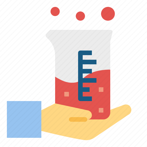 Beaker, chemistry, experiment, hand icon - Download on Iconfinder