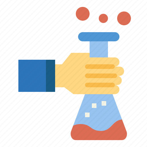 Chemistry, erenmeyer, experiment, flask, hand icon - Download on Iconfinder
