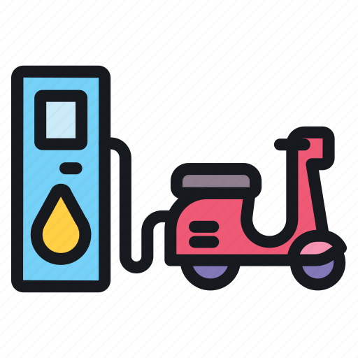 Scooter, motorcycle, motorbike, bike, petrol, station, fuel icon - Download on Iconfinder