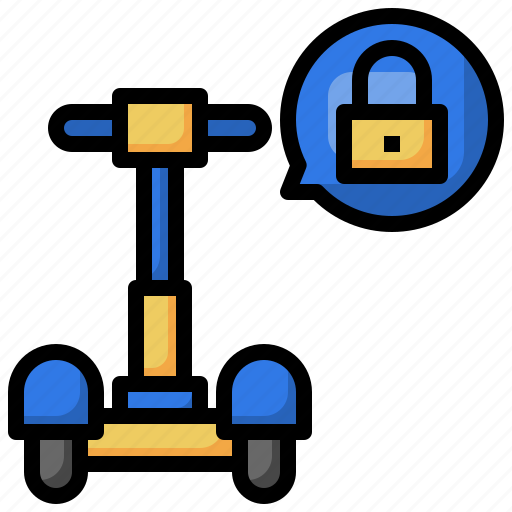 Padlock, lock, scooter, transportation, excercise icon - Download on Iconfinder
