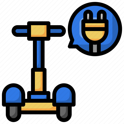 Plug, electricity, charging, scooter, transportation, excercise icon - Download on Iconfinder