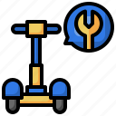 repair, wrench, scooter, transportation, excercise