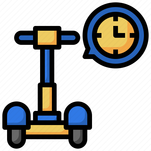 Time, clock, scooter, transportation, excercise icon - Download on Iconfinder