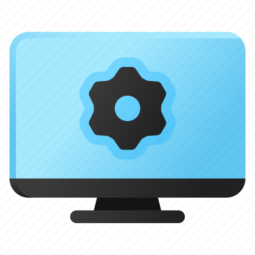 Gear, service, tv, pc, screen, system configuration, firmware icon - Download on Iconfinder