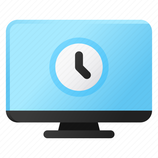 Tv, clock, time, pc, screen, display, monitor icon - Download on Iconfinder