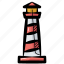lighthouse, beacon, watchtower, lightship, tower 