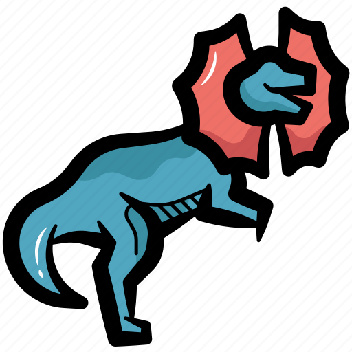 Dilophosaurus, dinosaur dilophosaurus, dinosaur, carnivorous dinosaurs, reptile icon - Download on Iconfinder
