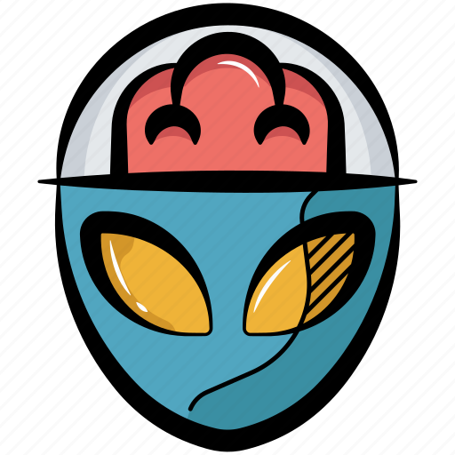 Alien, alien head, alien brain, alien face, alien visitor icon - Download on Iconfinder