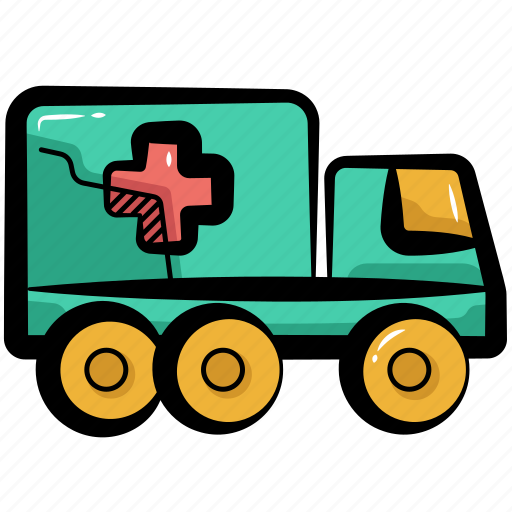 Medical truck, mobile clinic truck, military ambulance, military medic truck, military medic vehicle icon - Download on Iconfinder