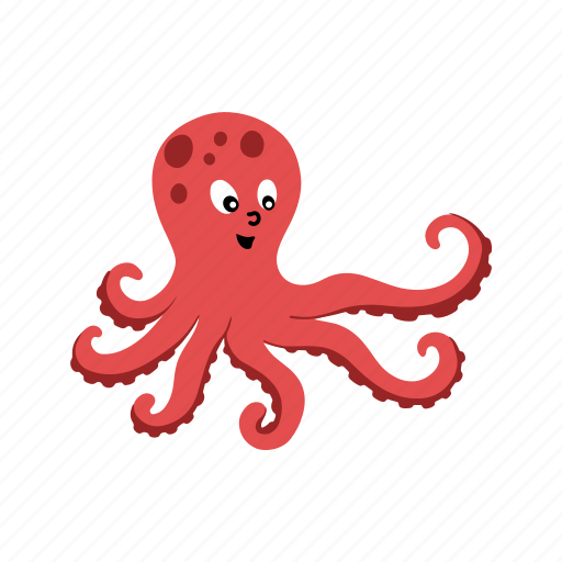 Animals, cute, character, cartoon, sea, ocean, octopus icon - Download on Iconfinder
